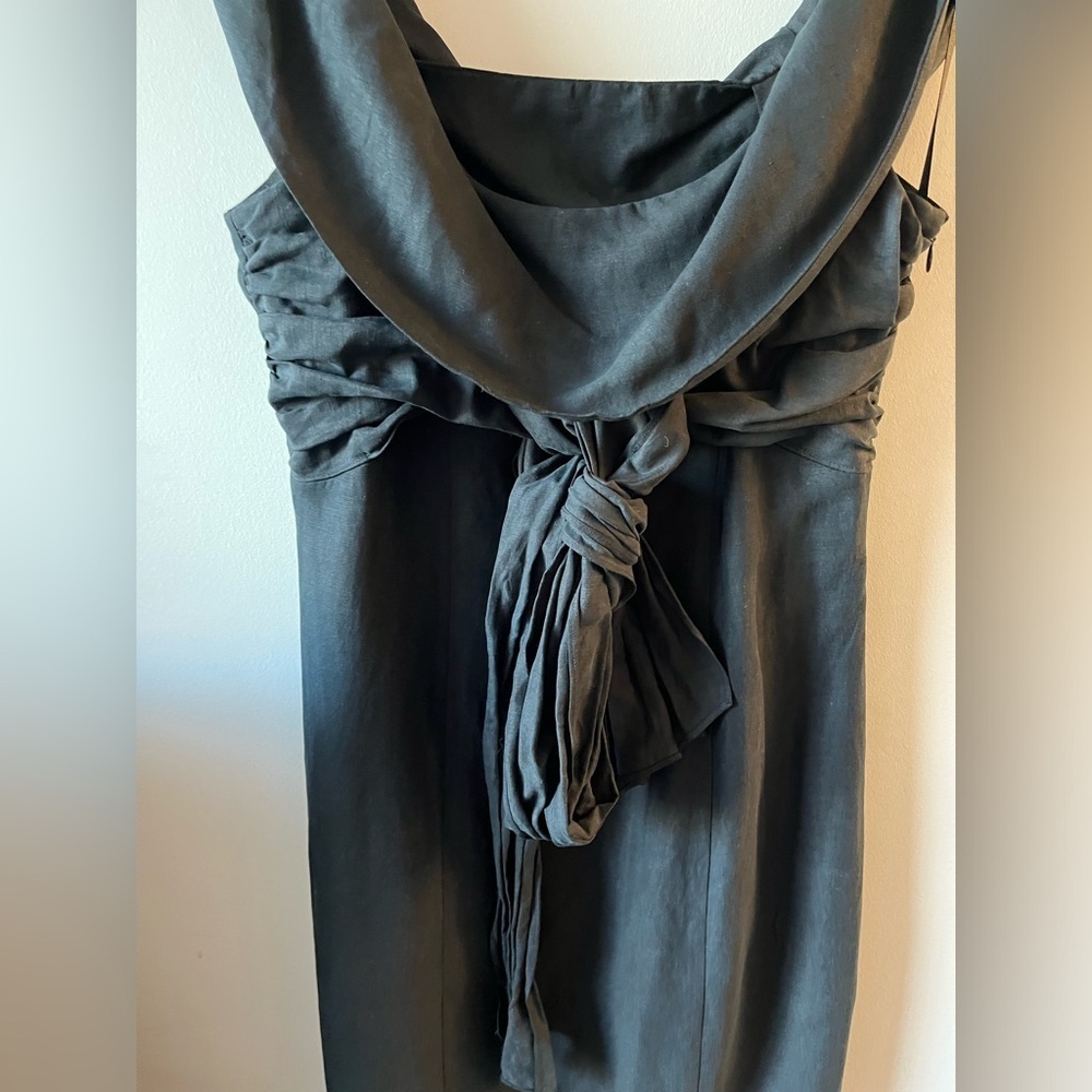 Ted Baker Linen-Silk Elegant Black Dress Size 3 - Picture 2 of 11